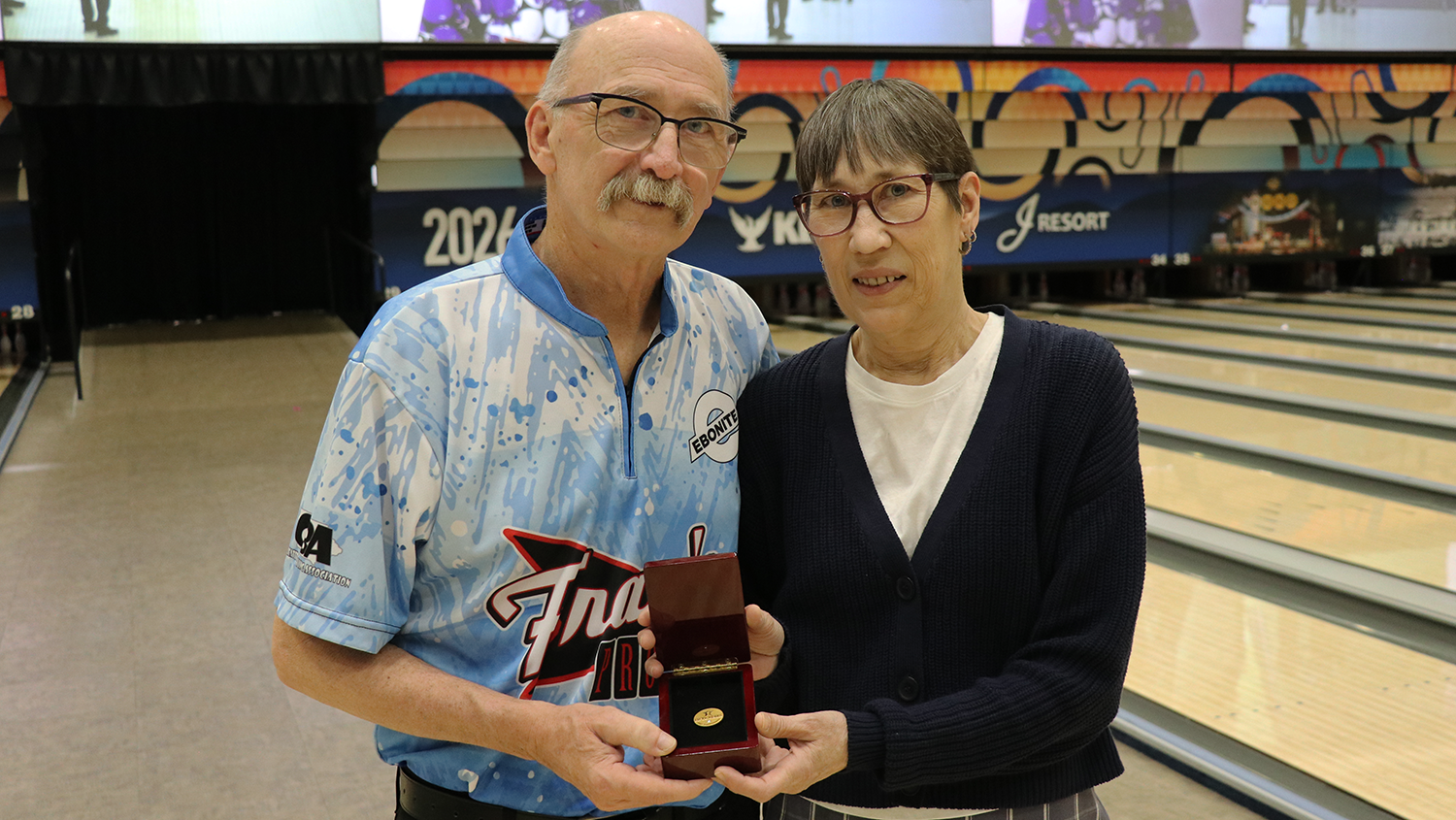 Emmett Tragord celebrates 50 appearances at the USBC Open Championships
